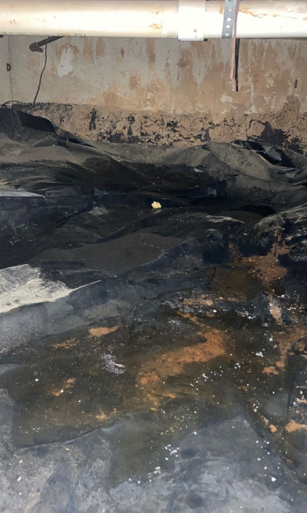 Crawlspace leak conditions affecting framing and building systems beneath a home