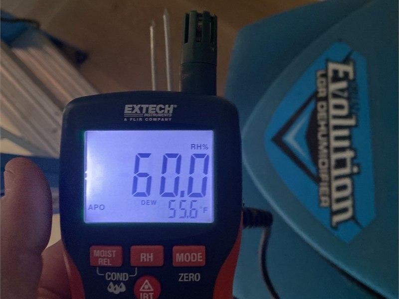 Psychrometric readings during water damage restoration